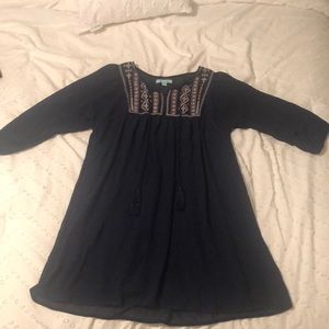 Boho Navy Dress (S) with Embroidery LIKE NEW